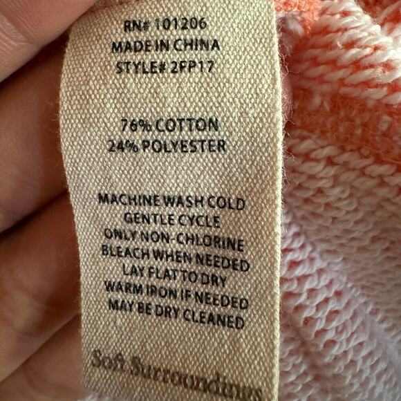 Soft Surroundings ORANGE Size Medium Santorini Shores Pullover 3/4 Sleeve - Picture 4 of 7
